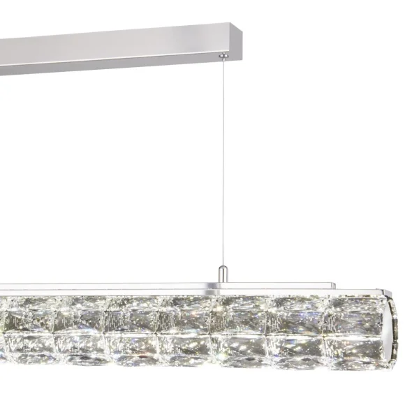 Searchlight Remy - lampe suspendue - 91 x 11 x 150 cm - 32W dimmable LED inclus - chrome et transparent