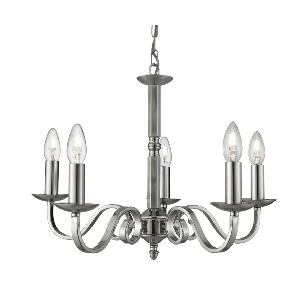 Searchlight Richmond - lustre - Ø 52 x 94 cm - argent satiné
