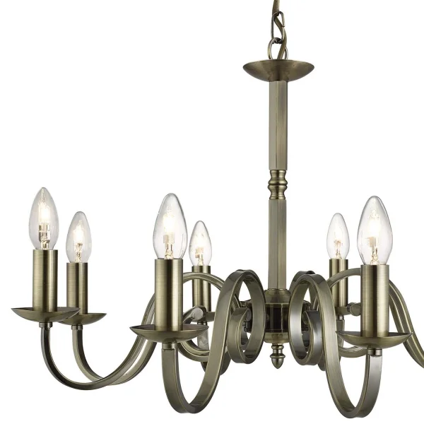 Searchlight Richmond - lustre - Ø 65 x 94 cm - laiton antique