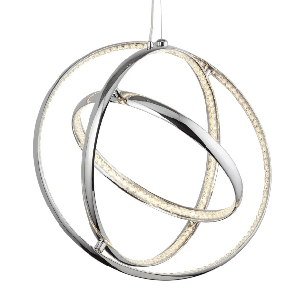 Searchlight Rings - lampe suspendue - Ø 55 x 171 cm - 42W LED inclus - chrome