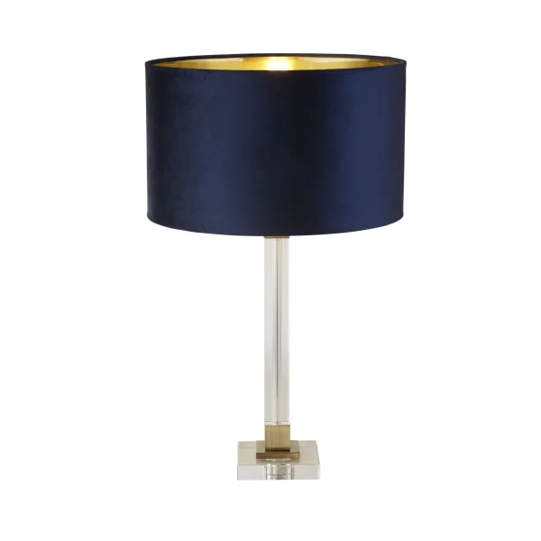 Searchlight Scarborough - lampe à poser - Ø 40 x 67 cm - laiton, or et bleu marine