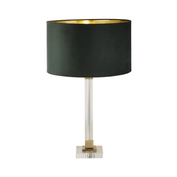Searchlight Scarborough - lampe à poser - Ø 40 x 67 cm - laiton, or et vert
