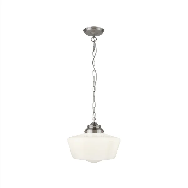 Searchlight School House - lampe suspendue - Ø 30 x 120 cm - IP44 - argent satiné