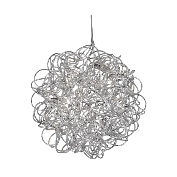 Searchlight Scribble - lampe suspendue - Ø 41 x 138 cm - 6 x 14W halogène inclus - silver
