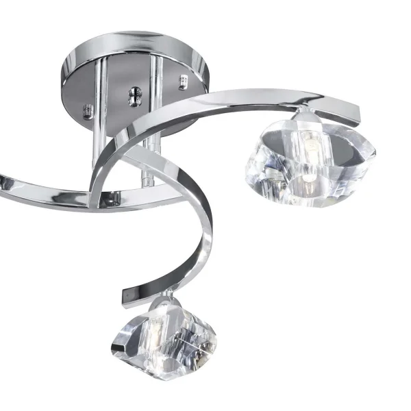 Searchlight Sculptured Ice II - plafonnier - Ø 52 x 22 cm - chrome