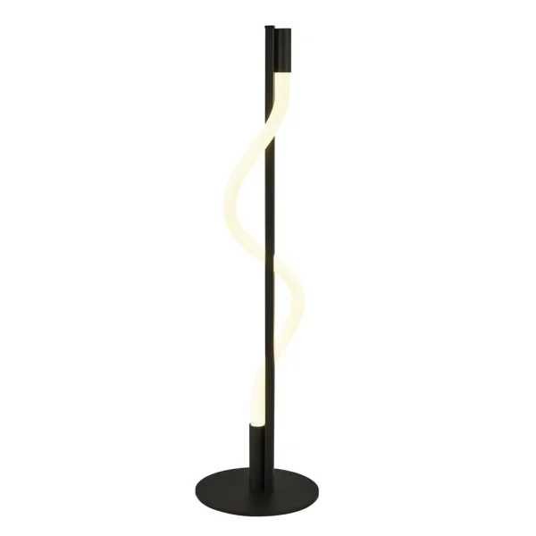 Searchlight Serpent - lampe à poser - Ø 15 x 56 cm - 8W LED dimmable inclus - noir et opale