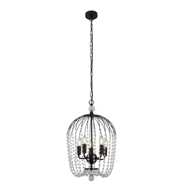 Searchlight Shower - lampe suspendue - Ø 36 x 150 cm - noir et transparent