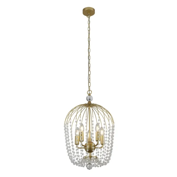 Searchlight Shower - lampe suspendue - Ø 36 x 150 cm - or et transparent