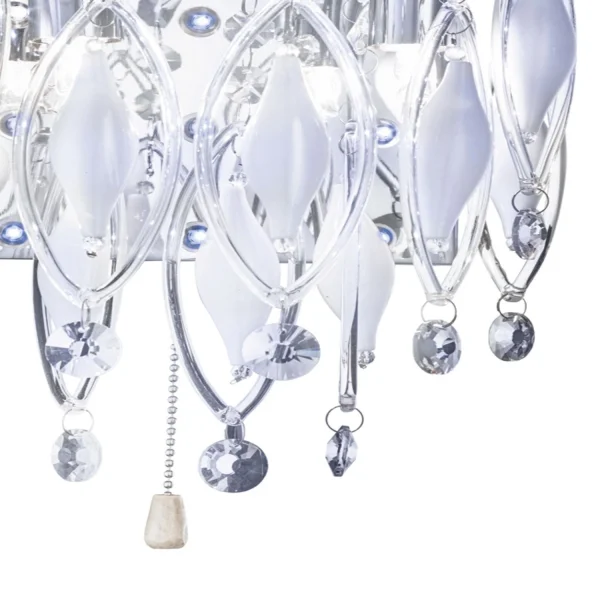 Searchlight Spindle - applique murale avec interrupteur à tirette - 20 x 24,5 cm - 1W LED inclus - chrome