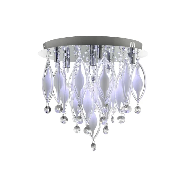 Searchlight Spindle - plafonnier avec télécommande - Ø 44 x 43 cm - 2W LED inclus - chrome