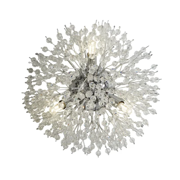 Searchlight Sunburst - applique murale - 29 x 29 cm - chrome et transparent