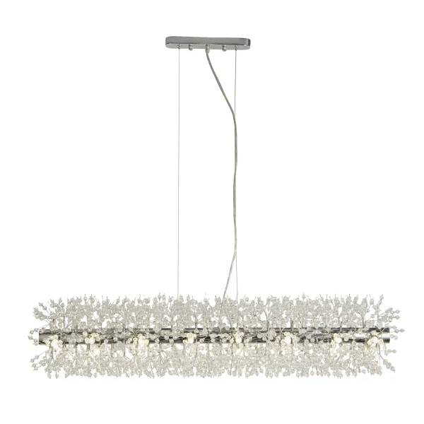 Searchlight Sunburst - lampe suspendue - 100 x 22 x 150 cm - chrome et transparent