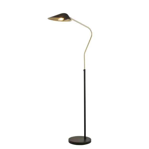 Searchlight Swan - lampadaire - 26 x 183 cm - doré et noir mat