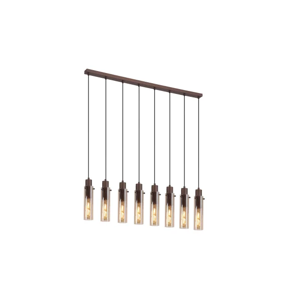 Searchlight Sweden II - lampe suspendue - 110 x 120 cm - moka et ambre