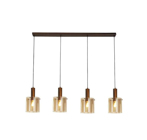 Searchlight Sweden - lampe suspendue - 142 x 150 cm - moka et ambre