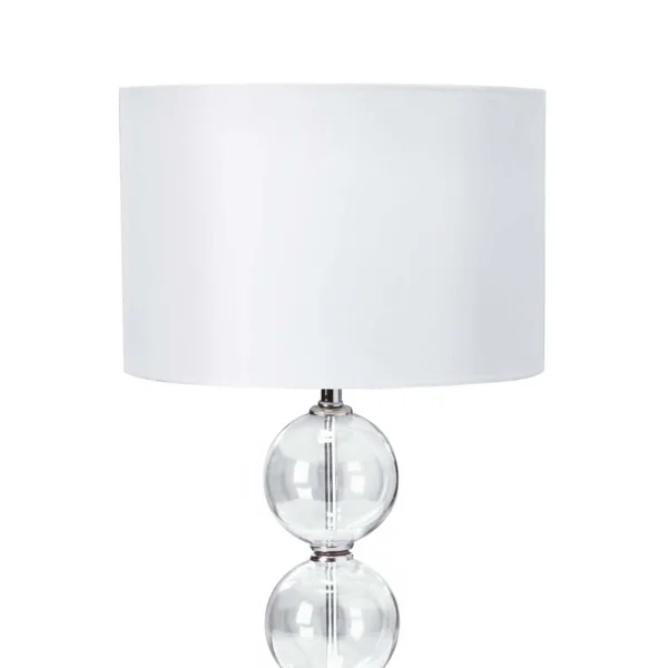 Searchlight Table and Floor - lampe à poser - Ø 33,5 x 58 cm - blanc et chrome