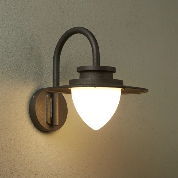 Searchlight Texas - lampe murale extérieure - 24 x 25 cm - 8W LED inclus - IP54 - gris mat