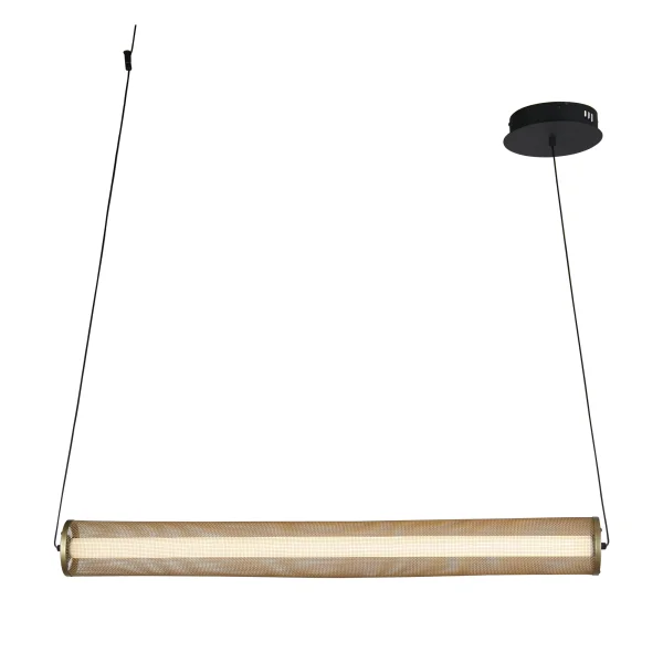 Searchlight Thread - lampe suspendue - 92 x 150 cm - 3 niveaux de gradation - 42,5W LED inclus - or et noir mat
