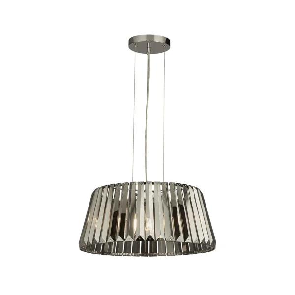 Searchlight Tiara - lampe suspendue - Ø 46 x 150 cm - chrome