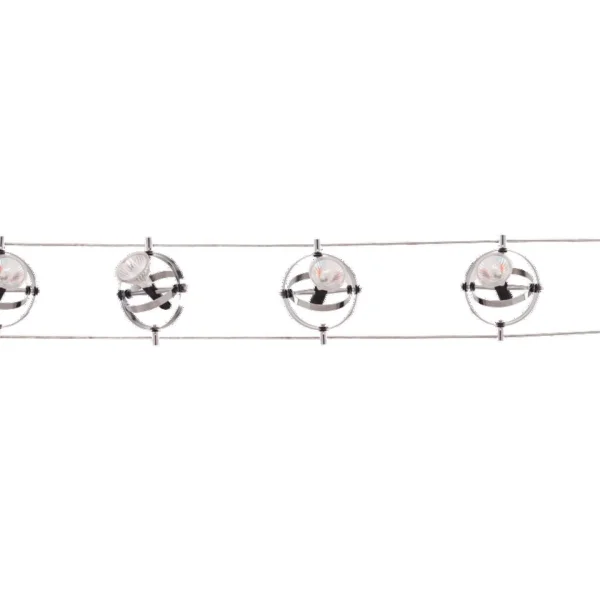 Searchlight Track & Spot - Jeu de câbles LED - 500 x 8,2 cm - 5 x 5W LED inclus - chrome
