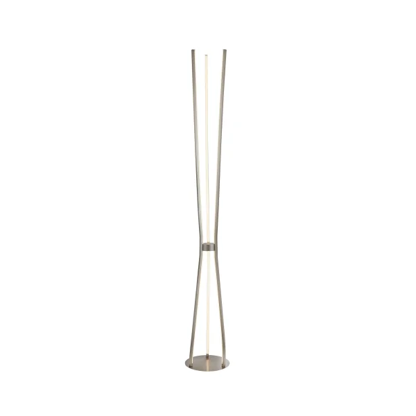 Searchlight Tripod - lampadaire - 165 cm - 53W LED inclus - nickel satiné et blanc