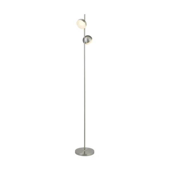 Searchlight Tully - lampadaire - 142 cm - 2 x 6W LED dimmable inclus - argent satiné