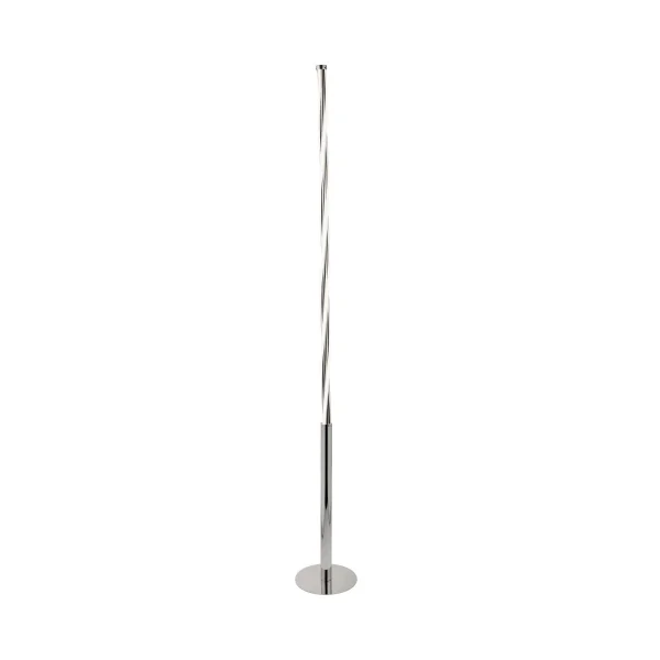 Searchlight Twister - lampadaire - 152,5 cm - 20W dimmable LED inclus - chrome et blanc