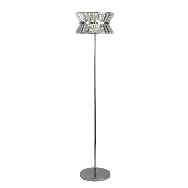 Searchlight Uptown - lampadaire - Ø 34 x 150 cm - chrome et transparent