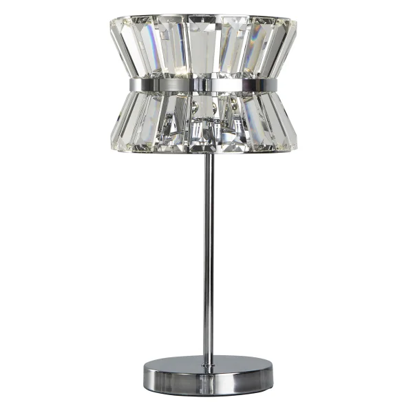 Searchlight Uptown - lampe à poser - Ø 22 x 43 cm - chrome et transparent