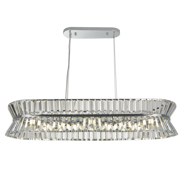 Searchlight Uptown - lampe suspendue - 100 x 150 cm - chrome et transparent