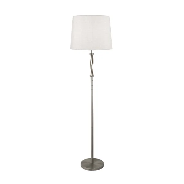 Searchlight Vegas - lampadaire - Ø 39 x 154 cm - 6W LED inclus - argent satiné et blanc