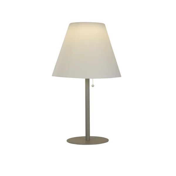 Searchlight Venice - lampe de table à énergie solaire - Ø 38 x 68 cm - LED 1,6 W inclus - IP44 - argent et blanc