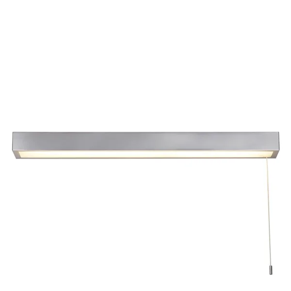 Searchlight Venti - lampe miroir avec interrupteur à tirette - 60 x 5 cm - 18W LED inclus - IP44 - chrome