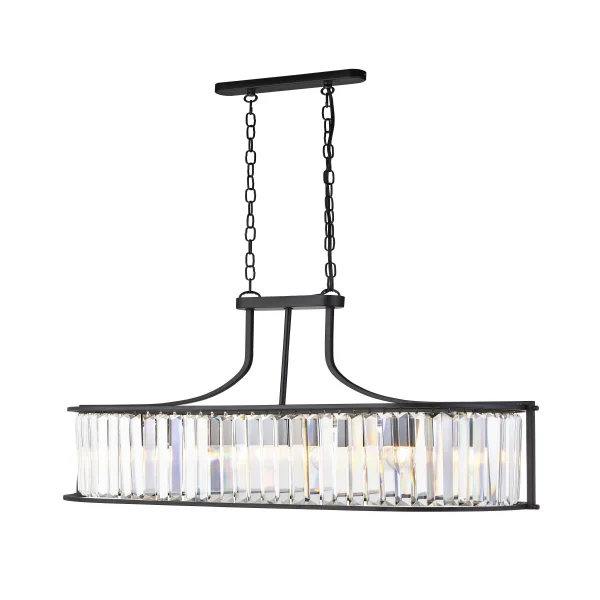 Searchlight Victoria - lampe suspendue - 78 x 30 x 150 cm - noir mat et transparent