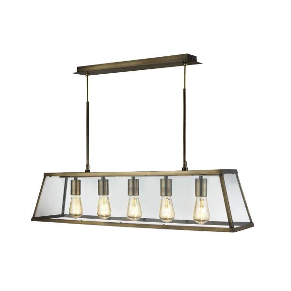Searchlight Voyager - lampe suspendue - 90 x 20 x 100 cm - laiton antique