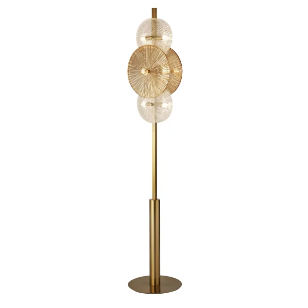 Searchlight Wagon - lampadaire - Ø 30 x 151 cm - bronze, transparent et ambre