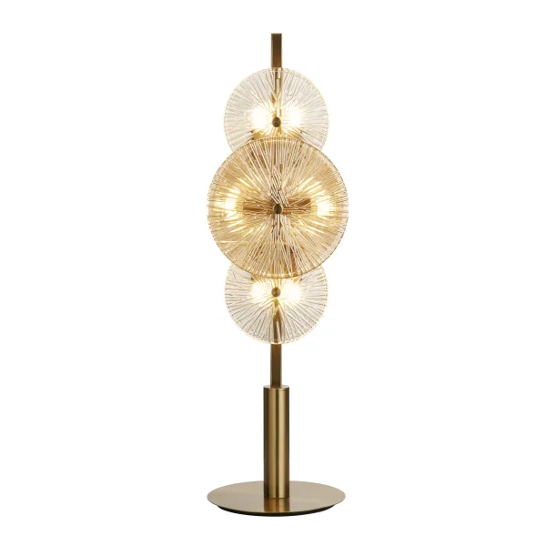 Searchlight Wagon - lampe à poser - Ø 20 x 66 cm - bronze, transparent et ambre