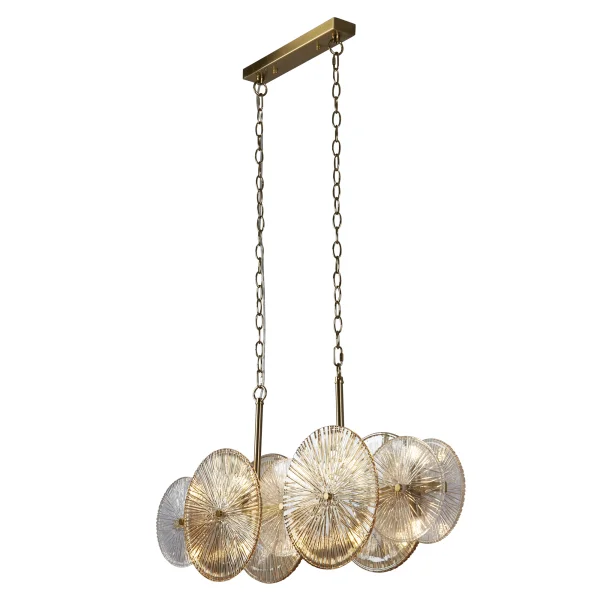 Searchlight Wagon - lampe suspendue - 90 x 16 x 120 cm - bronze, transparent et ambre