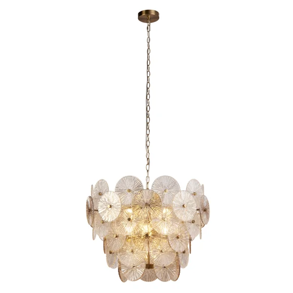Searchlight Wagon - lampe suspendue - Ø 64 x 150 cm - bronze, transparent et ambre