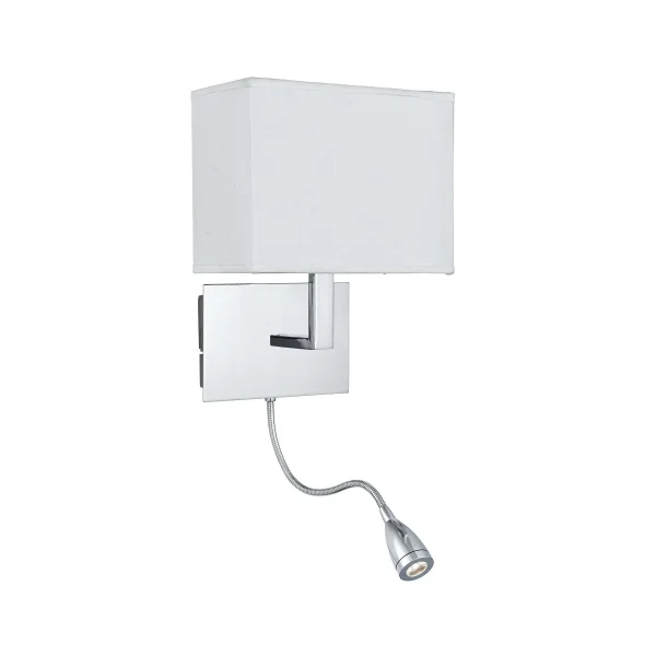Searchlight Wall - applique murale avec double interrupteur - 20 x 25,5 cm - 1W LED inclus - chrome