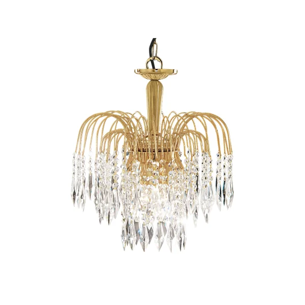 Searchlight Waterfall - lampe suspendue - Ø 42 x 98 cm - or et transparent