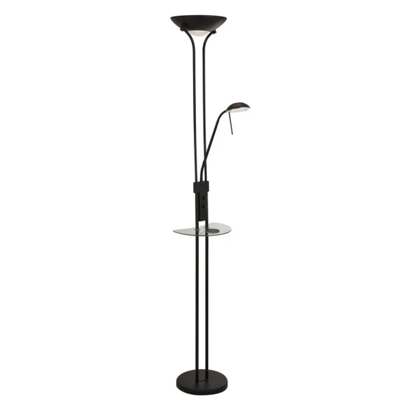 Searchlight Wireless USB - lampe sur pied - rechargeable par câble USB - 29 x 177 cm - 22,4 W LED dimmable inclus - noir mat