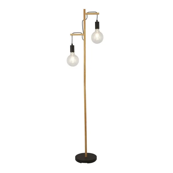 Searchlight Woody - lampadaire - 29 x 154,5 cm - noir et brun
