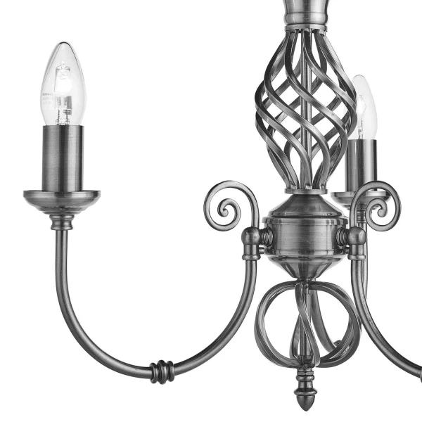 Searchlight Zanzibar - lustre - Ø 46 x 93 cm - argent satiné