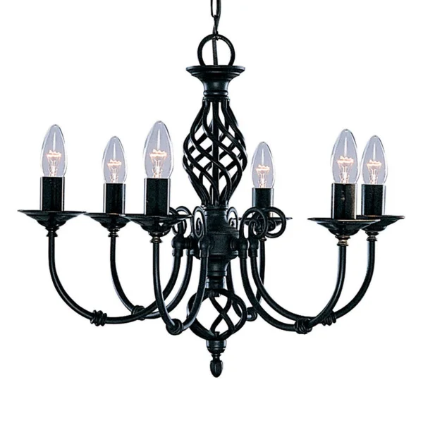Searchlight Zanzibar - lustre - Ø 51 x 93 cm - noir