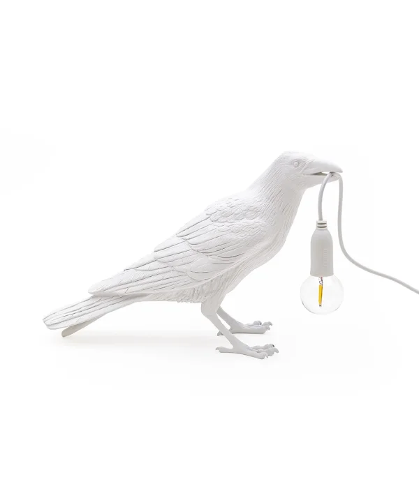 Seletti - Bird Lamp Waiting Lampe de table d'extérieur Blanc