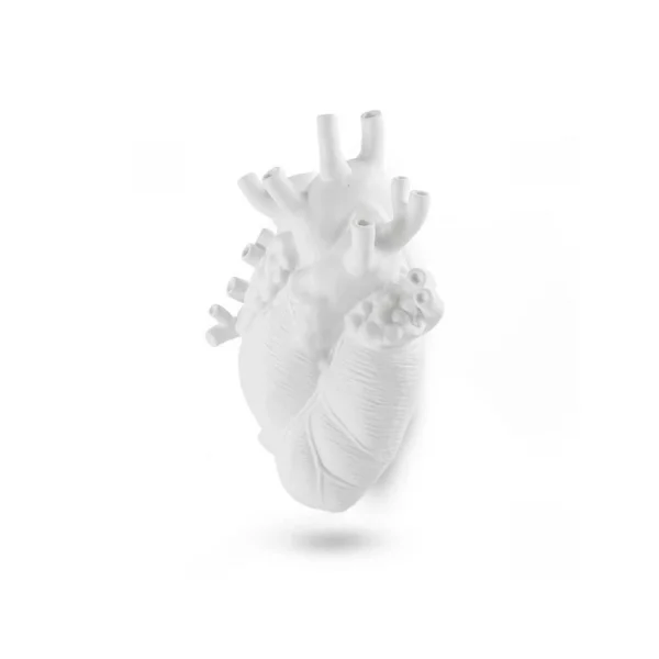 SELETTI - Love In Bloom Giant Resin Heart Vase Blanc