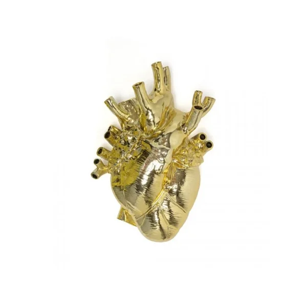 SELETTI - Love In Bloom Giant Resin Heart Vase Or
