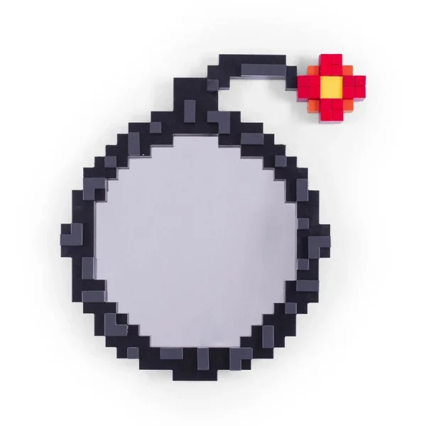 SELETTI - Miroir Bomb Pixel Noir/Rouge/Jaune