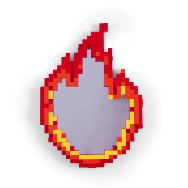 SELETTI - Miroir Flame Pixel rouge/orange/jaune